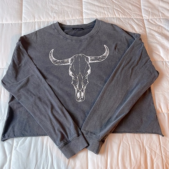 Long Horn Skull Long Sleeve - Picture 1 of 5